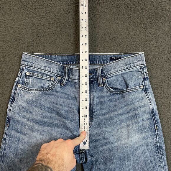 J Crew Jeans Mens 31x32 Blue Athletic Slim Fit Light Wash Stretch Denim Casual - Picture 9 of 13